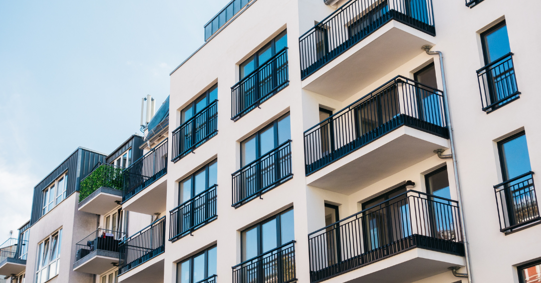 ground floor shot of apartment buildings